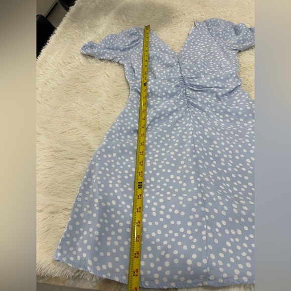 Zara Sky Blue Polka Dot Mini Dress - Picture 5 of 7